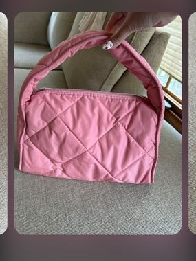 Quilted Pink Shoulder Bag - Women's Handbag